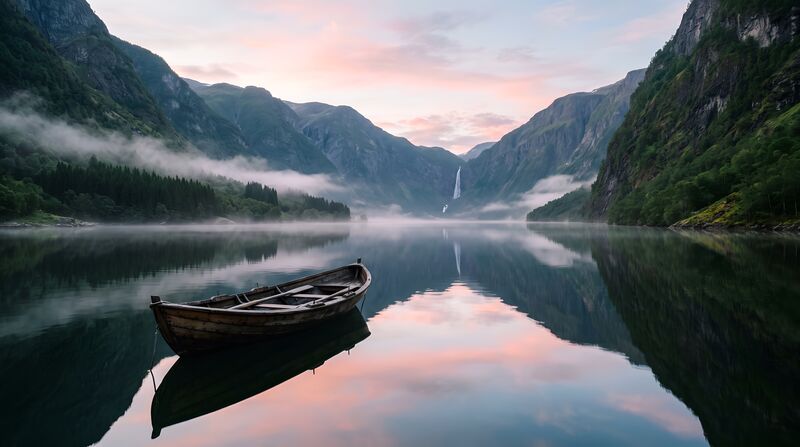 Fjord at Dawn, poster.