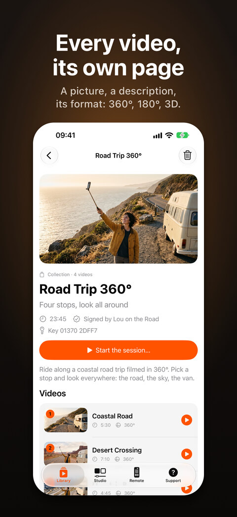 Every video, its own page: a video page on iPhone.
