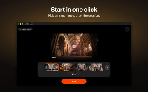 Start in one click: starting a session on Mac.