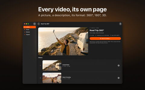 Every video, its own page: a video page on Mac.