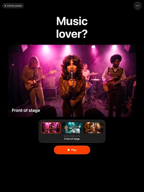 App preview for iPad: the title Music lover? over a concert picture.