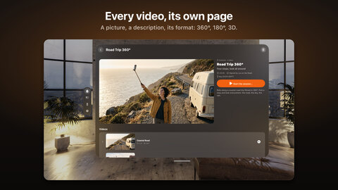 Every video, its own page: a video page on Apple&nbsp;Vision&nbsp;Pro.